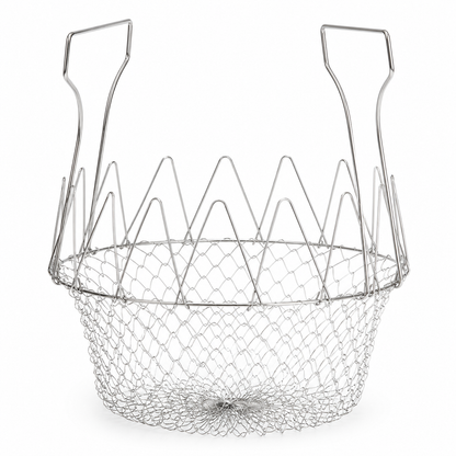 12-in-1 Foldable Stainless Steel Strainer & Cooking Basket