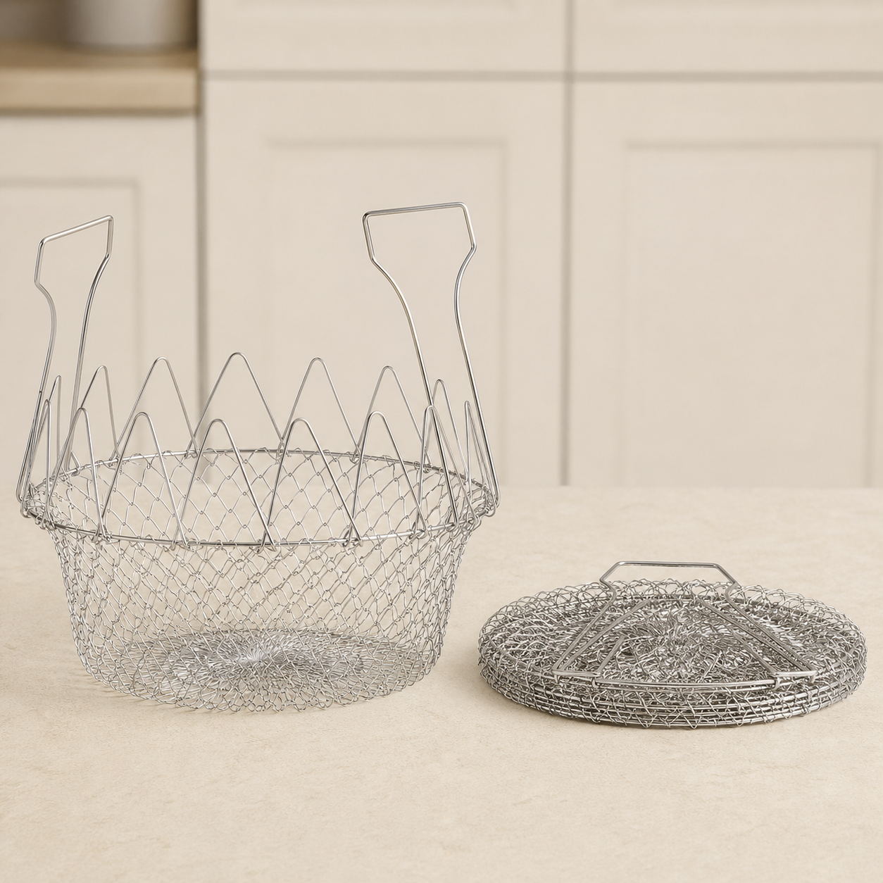 12-in-1 Foldable Stainless Steel Strainer & Cooking Basket