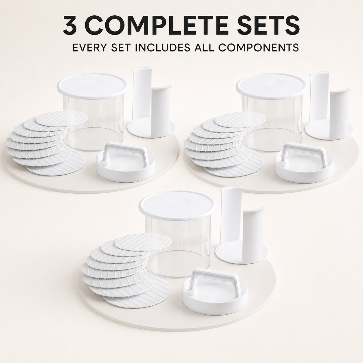 🔥 Stack & Store Burger Press Set – Buy 3 & Save